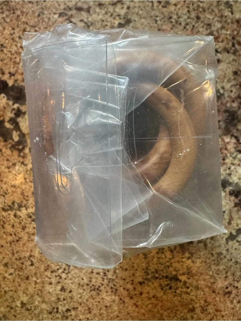 Food Network Natural Wood Napkin Rings - Light Brown Set of 4